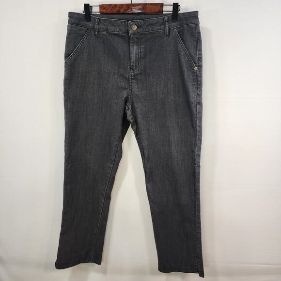 prAna Women's Kayla Crop Chino Gray Organic Cotton Size 10 - Picture 1 of 7